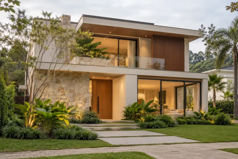 Casa  com jardim